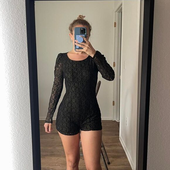 Mustard seed Black and gold lace romper XS - Picture 1 of 5